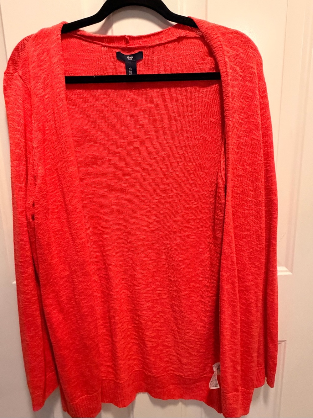 GAP Open-Front Cardigan in Coral Red